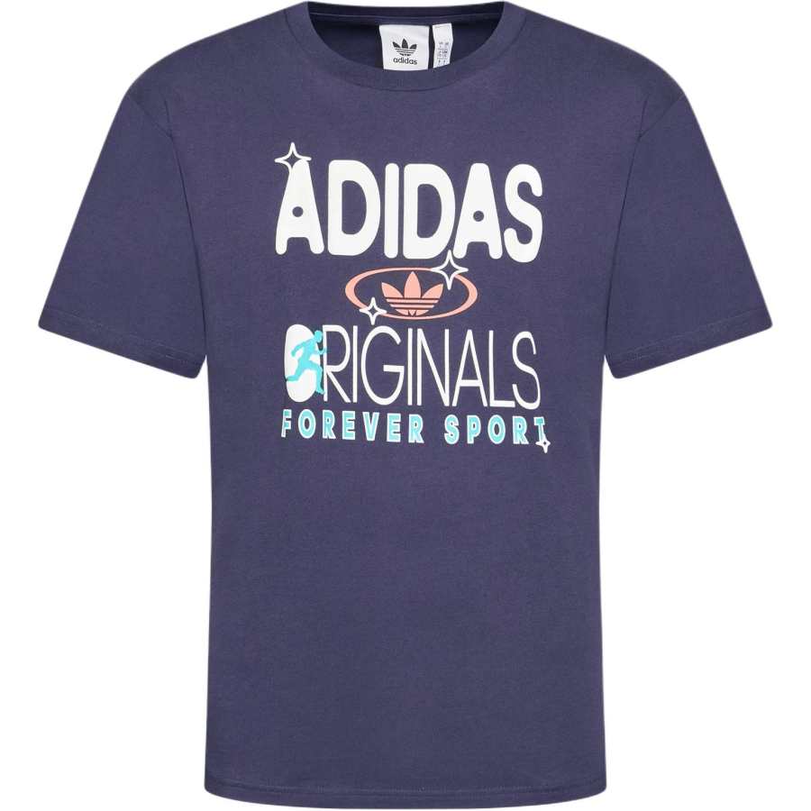Adidas Adidas Clothing T Shirts Men's Dark Blue Crew Neck