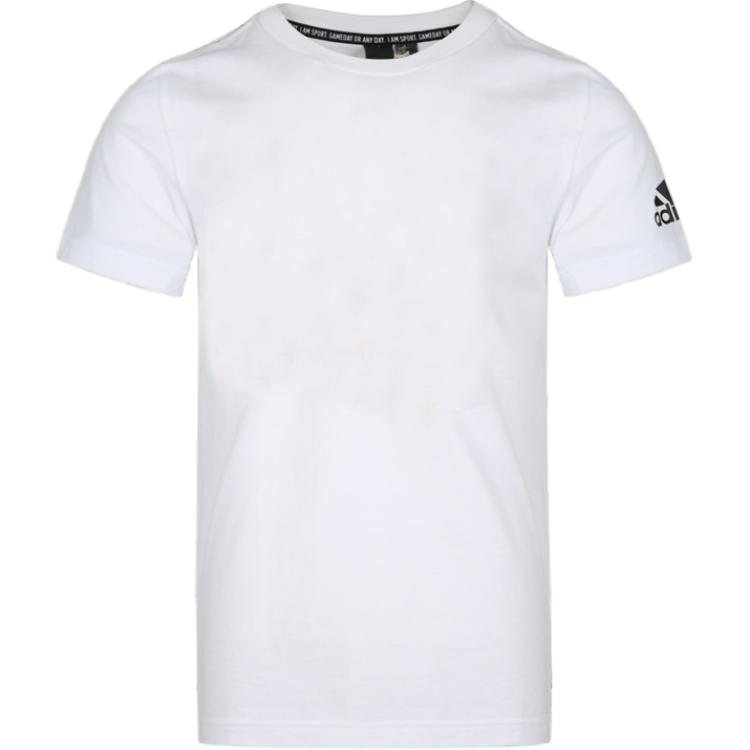 Adidas Adidas T Shirts Men's White Crew Neck Moderate Straight Fit