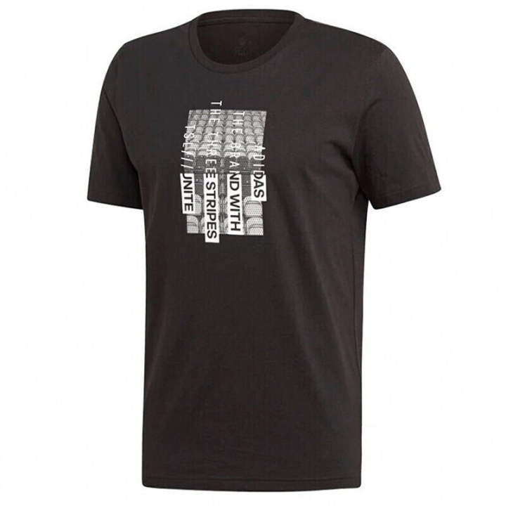 Adidas Adidas T Shirts Men's Black Crew Neck Moderate Straight Fit