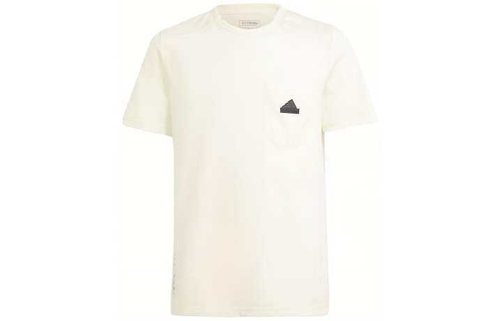 Adidas Adidas T Shirts Unisex Ivory Crew Neck Moderate Straight Fit