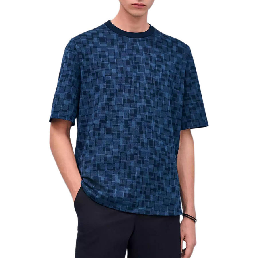 HERMES SS25 T Shirt Men's Ocean Blue