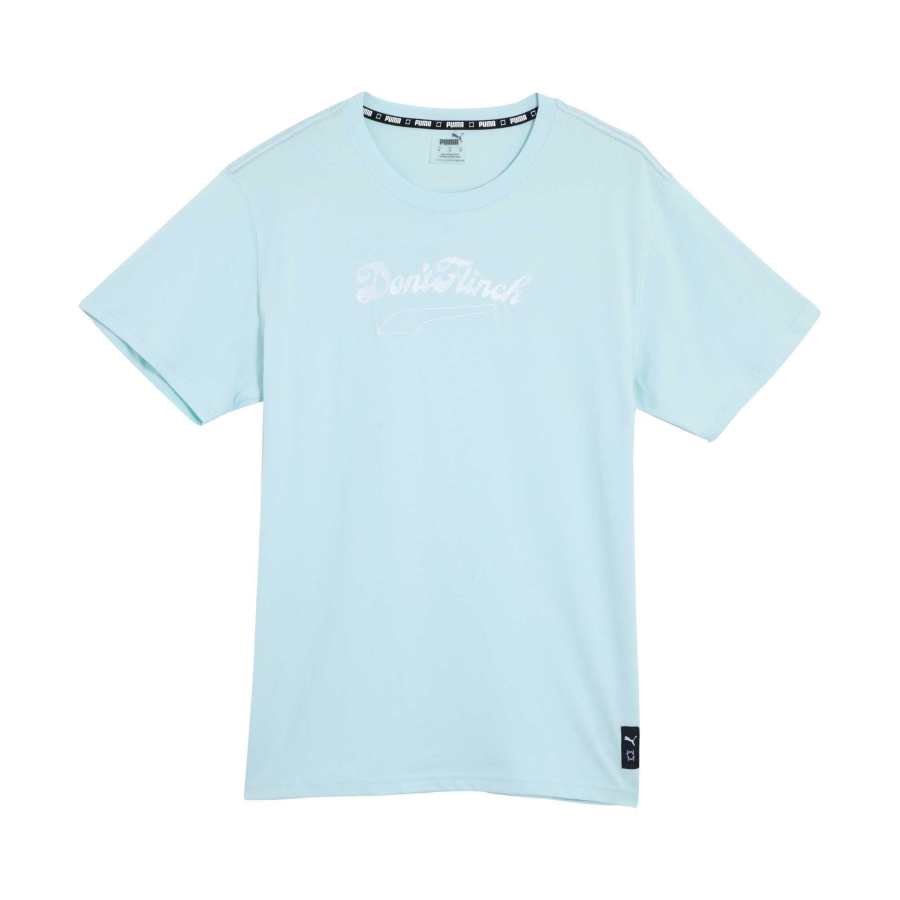 PUMA T Shirts Men's Blue Crew Neck Moderate