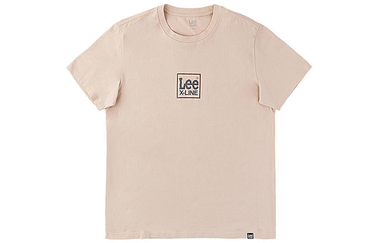 Lee T Shirts Men's Ecru Crew Neck Moderate Straight Fit