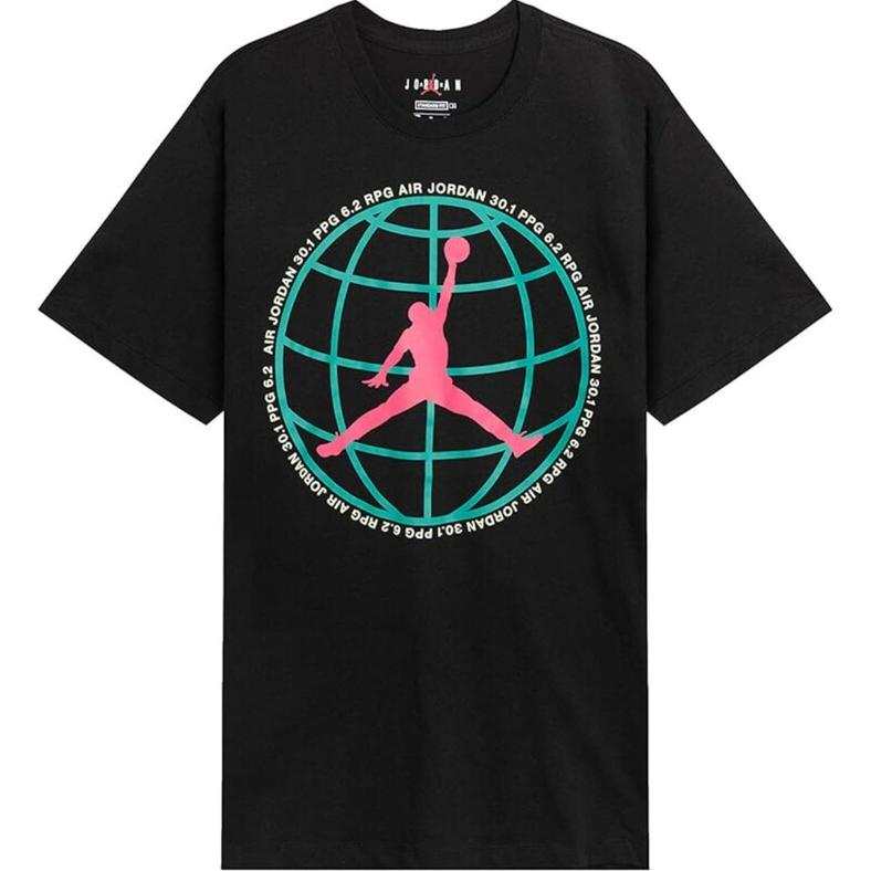 Jordan Jordan Apparel T Shirts Men's Black Crew Neck Moderate Straight Fit