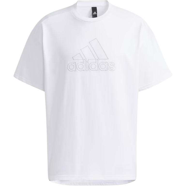 Adidas Adidas T Shirts Men's White Crew Neck Moderate Straight Fit