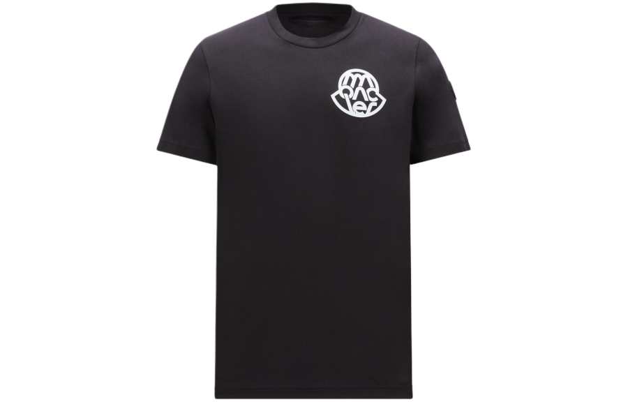 Moncler T Shirts Men's Black Crew Neck Moderate