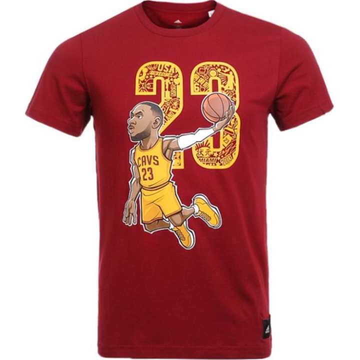 Adidas Adidas X NBA T Shirts Men's Red Crew Neck Moderate