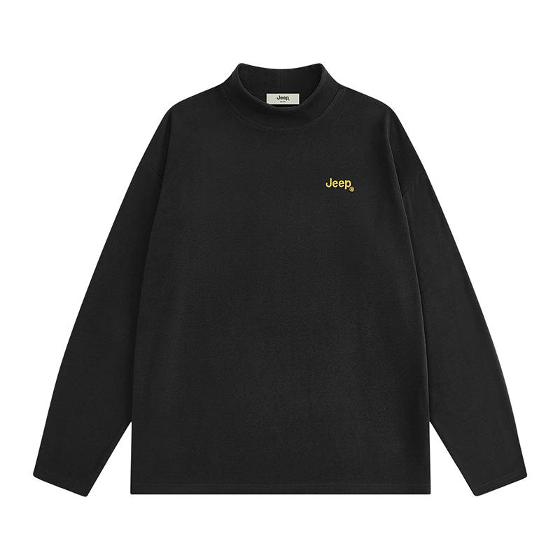 Jeep T Shirts Unisex Half Turtleneck Thickened Straight Fit