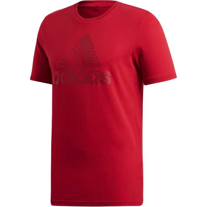 Adidas Adidas T Shirts Men's Dark Red Crew Neck Moderate Straight Fit