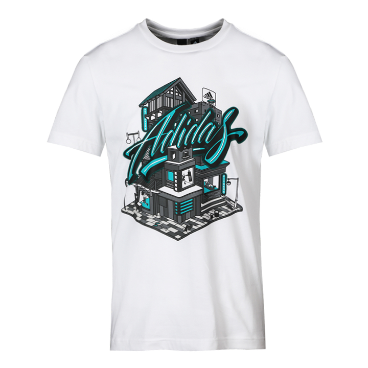 Adidas Adidas T Shirts Men's White Crew Neck Moderate