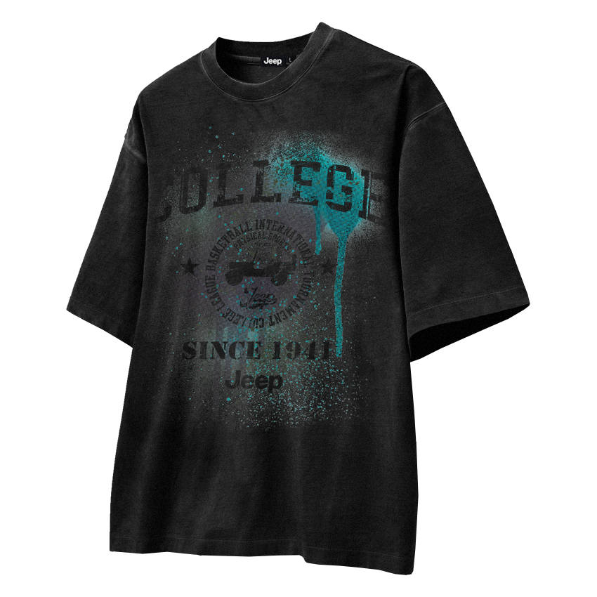 Jeep Yao Series T Shirts Unisex Crew Neck Moderate Heavyweight