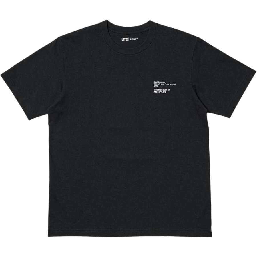 UNIQLO T Shirts Unisex Black Crew Neck Moderate