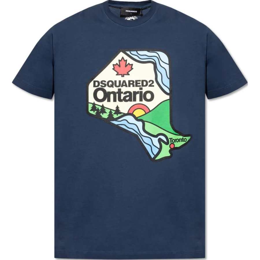 DSQUARED 2 Dsquared2 Best Fade Dyed Cool Fit Map T Shirt