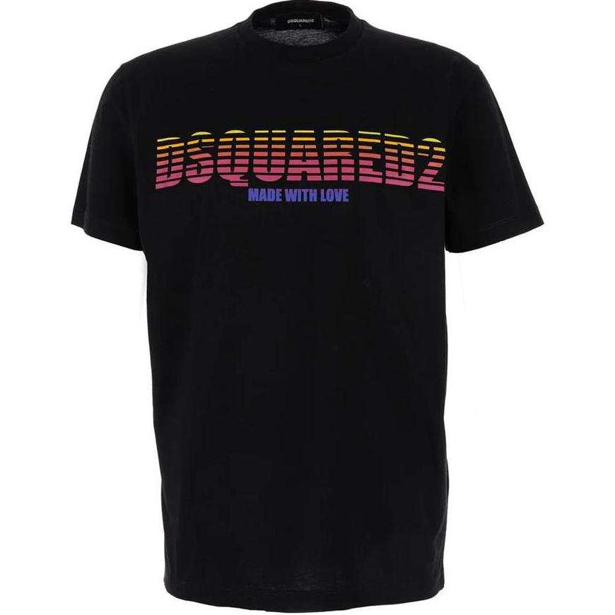 DSQUARED 2 Dsquared2 Ombré Logo Printed Crewneck T Shirt
