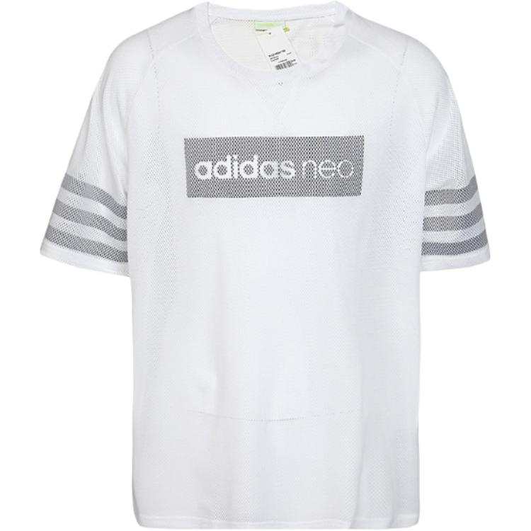 Adidas Neo T Shirts Men's White Crew Neck Moderate