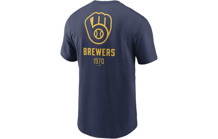 Nike Nike x MLB Collaboration, Milwaukee Brewers T Shirt Men's Marine Blue