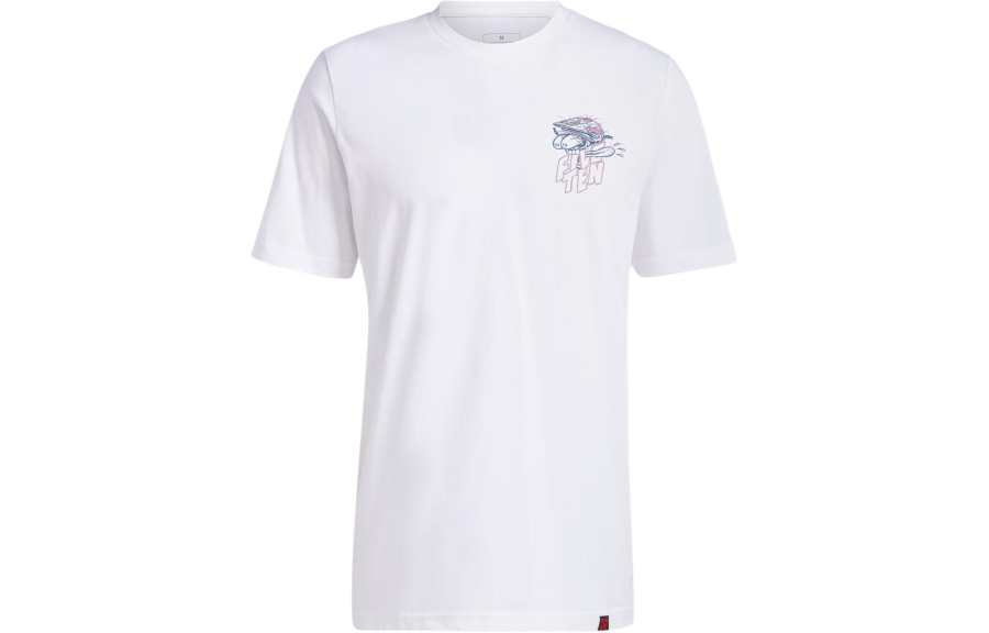 Adidas Adidas T Shirts Men's White Crew Neck Moderate Straight Fit