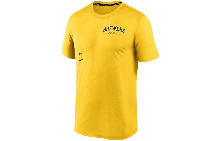 Nike Nike T Shirts Men's Gold Crew Neck Moderate Straight Fit
