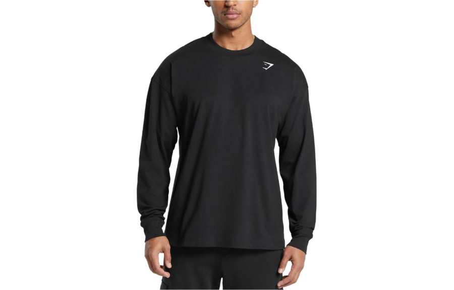 GYMSHARK WESTERN LONG SLEEVE T SHIRT T Shirt Men's Gray