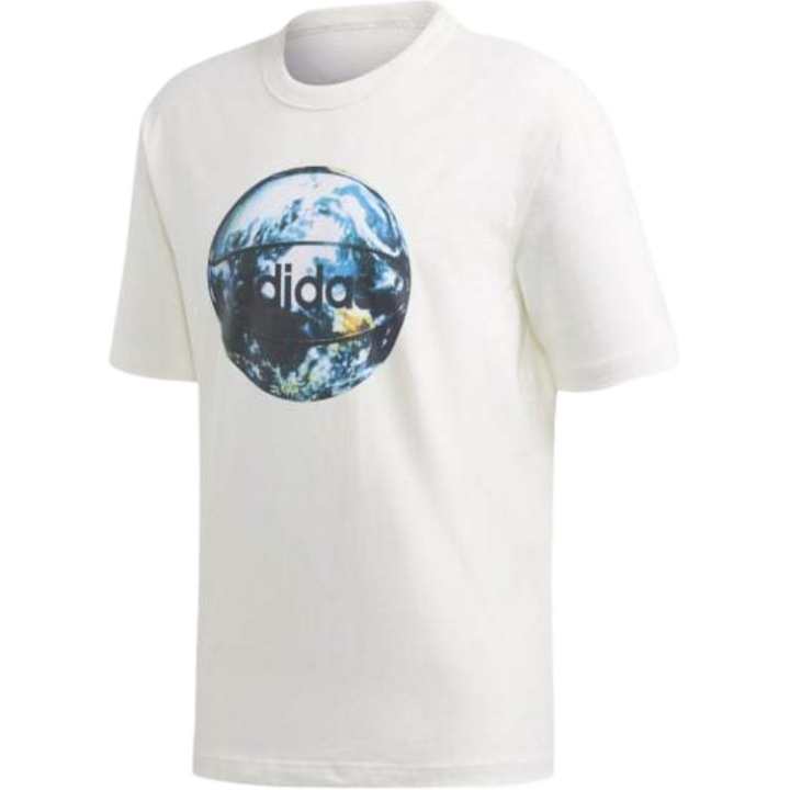 Adidas Adidas T Shirts Men's Ecru Crew Neck Moderate Straight Fit
