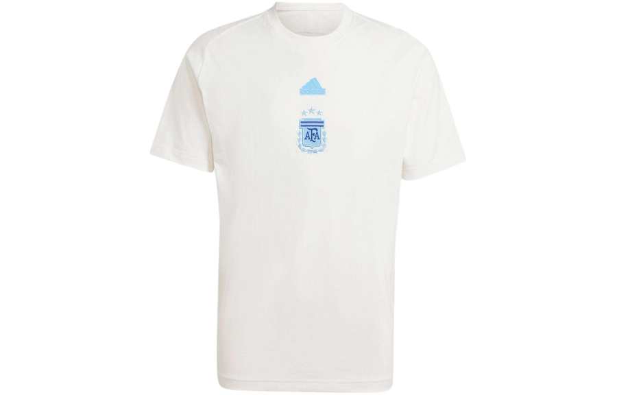Adidas Adidas Argentina Team T Shirts Men's White Crew Neck Moderate Straight Fit