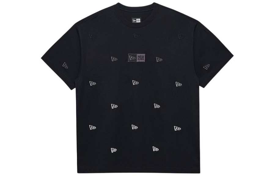 New Era T Shirts Unisex Black Crew Neck Moderate Straight Fit