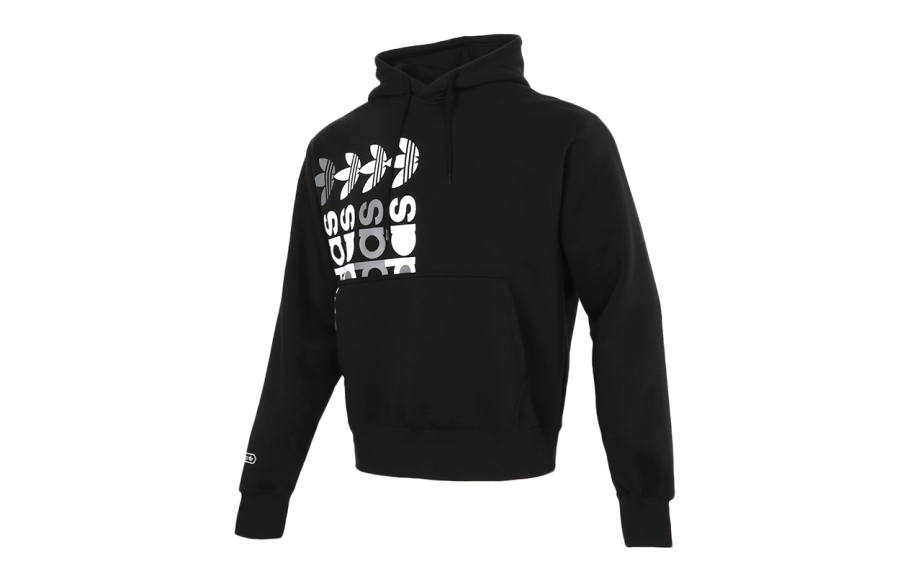 Adidas Originals PacSun Sweatshirts Men's Black Hooded Thickened Regular