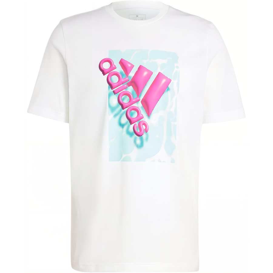 Adidas Adidas T Shirts Men's White Crew Neck Moderate Straight Fit
