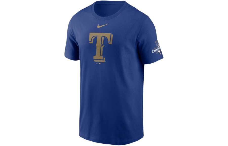 Nike Nike MLB Collaboration 2023 World Series Champions Gold T Shirt Texas Rangers Men's Royal Blue
