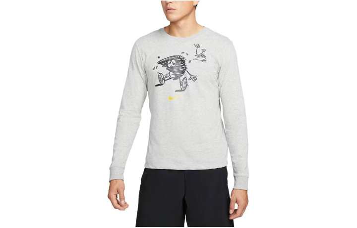 Nike Nike T Shirts Men's Gray Crew Neck Moderate Straight Fit