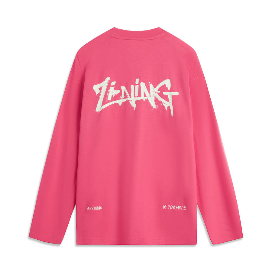 Li-Ning Li Ning Sports Life Collection T Shirt Unisex Raspberry Red