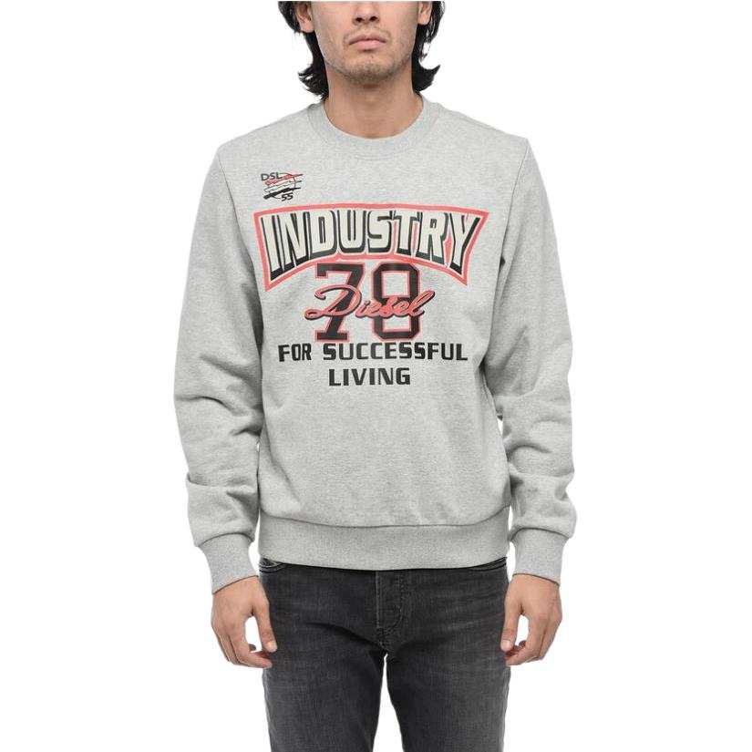 DIESEL T Shirts Men's Gray Crew Neck