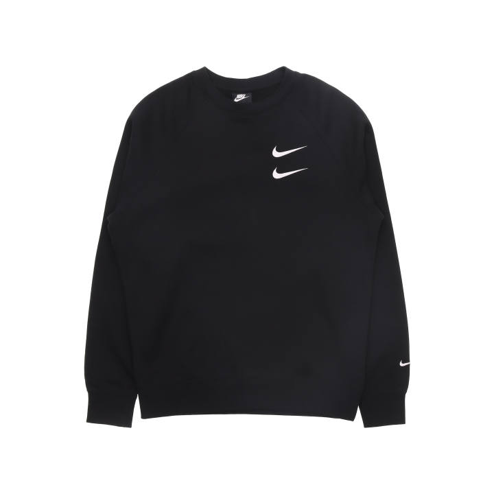 Nike Nike Double Hook Embroidery Fleece Lined Thermal Crew Neck Pullover Sweatshirt Winter Men's Black