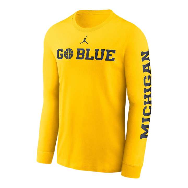 Jordan Nike Michigan Wolverines Basketball Icon Jordan College Long Sleeve T Shirt
