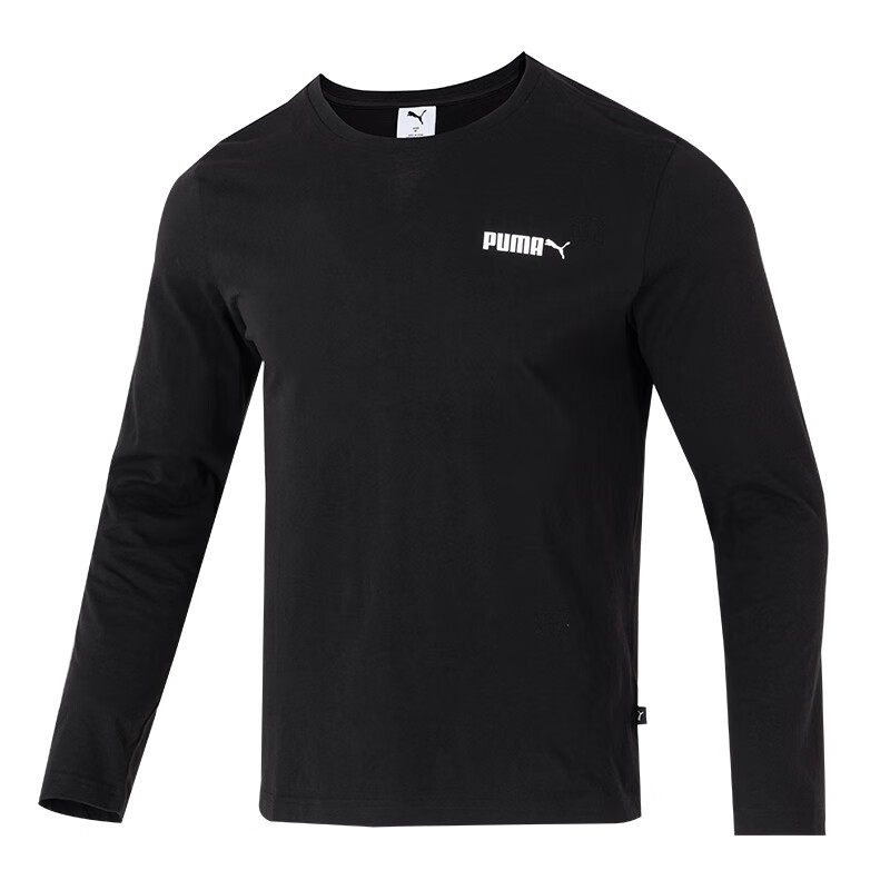 PUMA T Shirts Men's Black Crew Neck Moderate