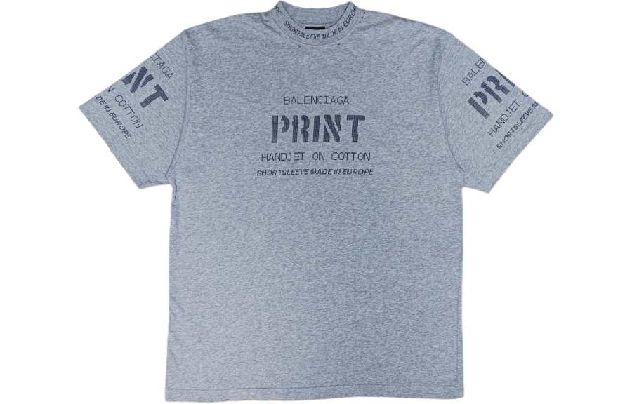 Balenciaga T Shirt Regular Fit Men's Gray