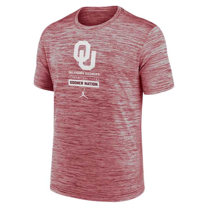 Nike Jordan Oklahoma Sooners Campus Center Block Velocity Men's Nike Dri FIT College T Shirt
