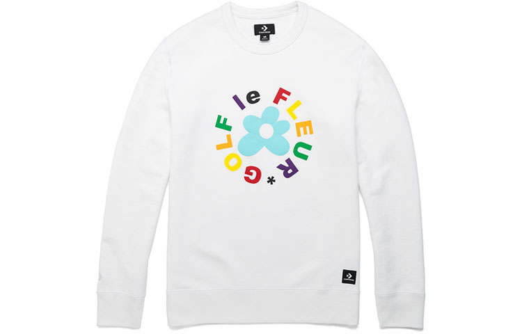 Converse Converse X Golf Le Fleur Sweatshirts Men's White Crew Neck Thickened