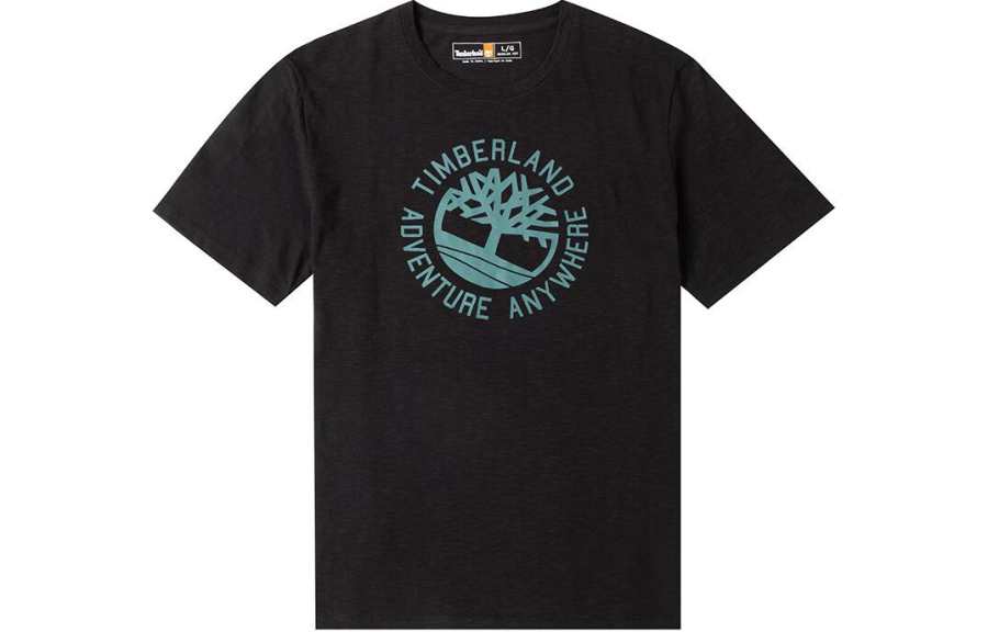 Timberland T Shirts Men's Black Crew Neck Moderate