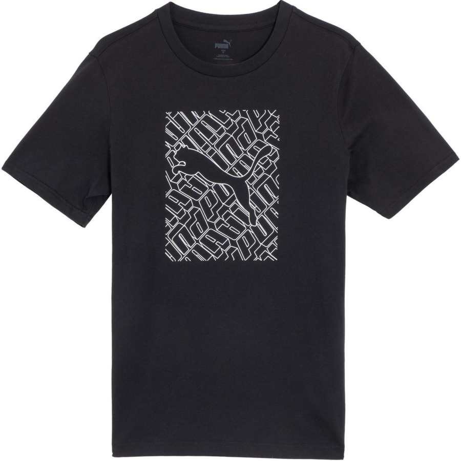 PUMA T Shirts Unisex Black Crew Neck Moderate