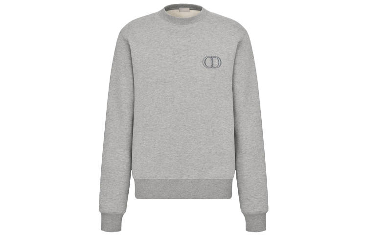 DIOR DIOR Sweatshirts Men's Gray Crew Neck Moderate Regular