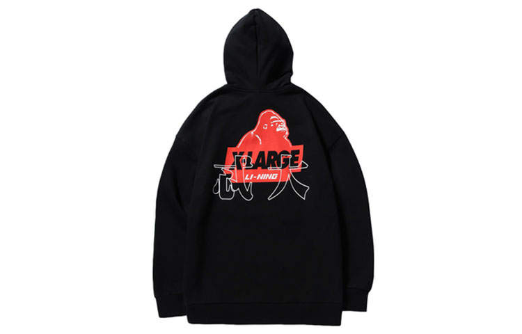 Li-Ning Li Ning X XLARGE Sports Fashion Collection Sweatshirts Men's Black Hooded Moderate Regular