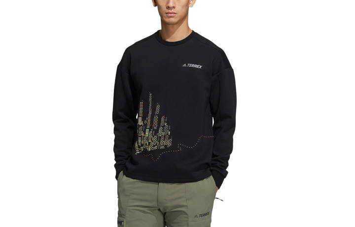 Adidas Adidas Sweatshirts Men's Black Crew Neck Moderate Regular
