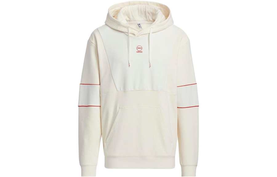 Adidas Neo Sweatshirts Men's Ecru Hooded Moderate Regular