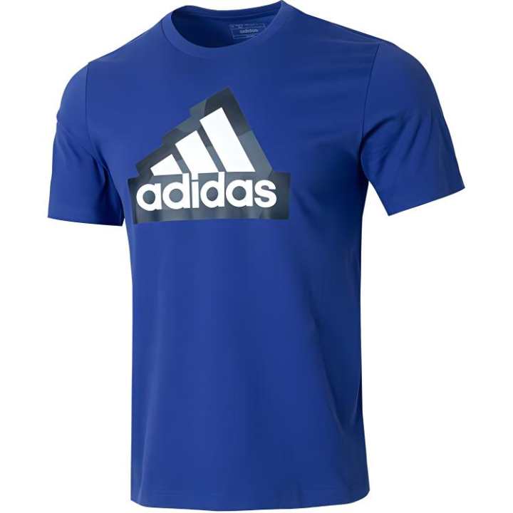 Adidas Adidas T Shirts Men's Blue Crew Neck Moderate Straight Fit