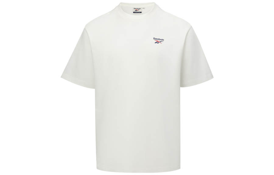 Reebok T Shirts Unisex White Crew Neck Moderate Straight Fit