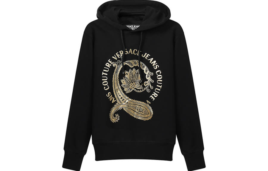 VERSACE JEANS COUTURE Hooded Sweatshirt Spring Fall Men's Black