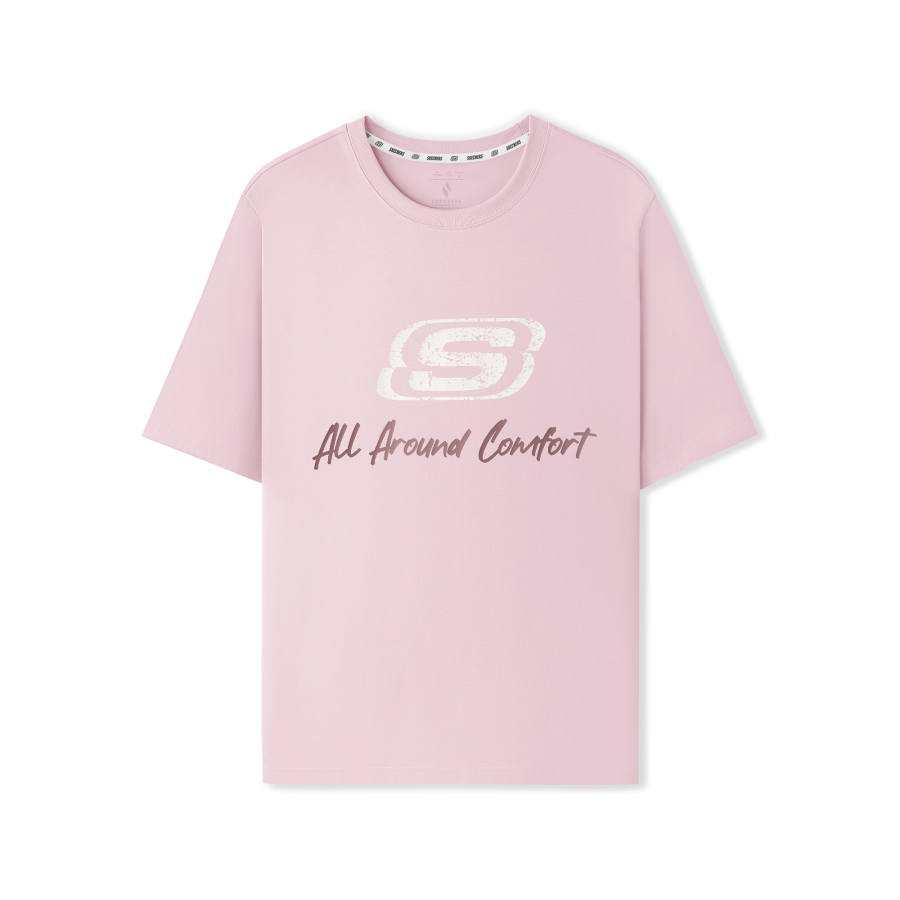 Skechers T Shirt Unisex Gray Pink