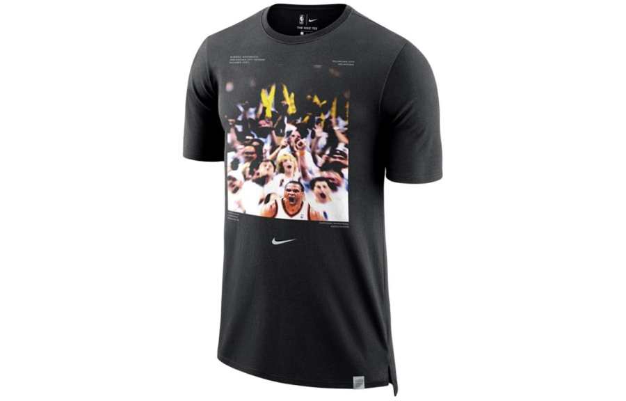 Nike Nike X NBA T Shirts Men's Black Crew Neck Moderate Straight Fit