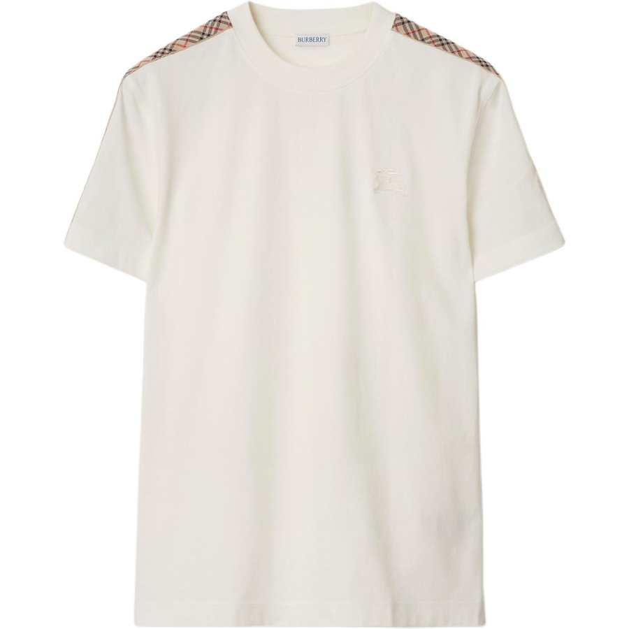 Burberry checkered-trim cotton T-shirt